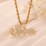 Personalized Iced Cursive Necklace