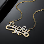 Personalized Iced Crown Butterfly Necklace
