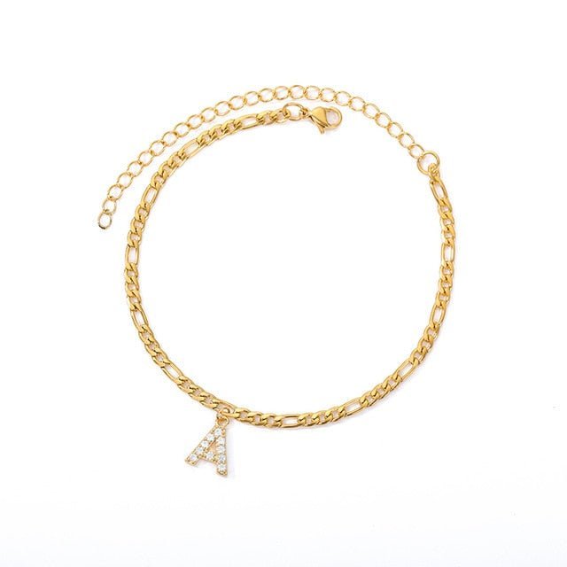 A-Z Initial Letter Anklet Bracelet - Limitless Jewellery