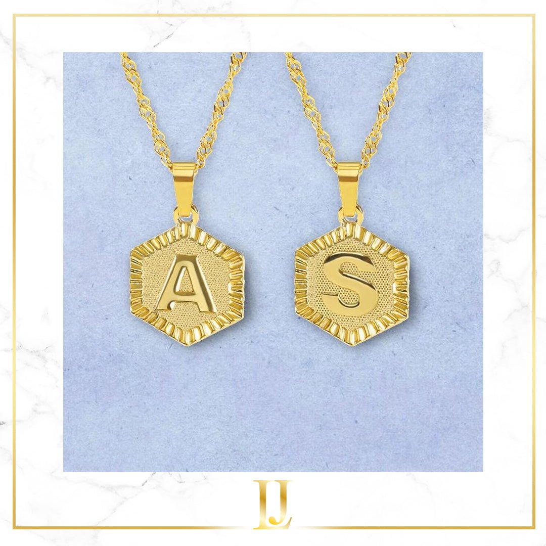 A-Z Name Hexagon Pendant Necklace - Limitless Jewellery