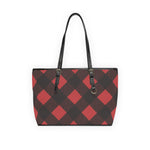 Chekered Red and Black Leather Shoulder Bag