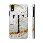Marble With Rose Gold Cracks Initial And Name