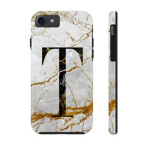 Marble With Rose Gold Cracks Initial And Name