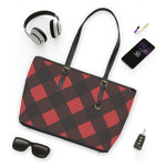 Chekered Red and Black Leather Shoulder Bag