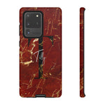 Red With Rose Gold Cracks Initial And Full Name