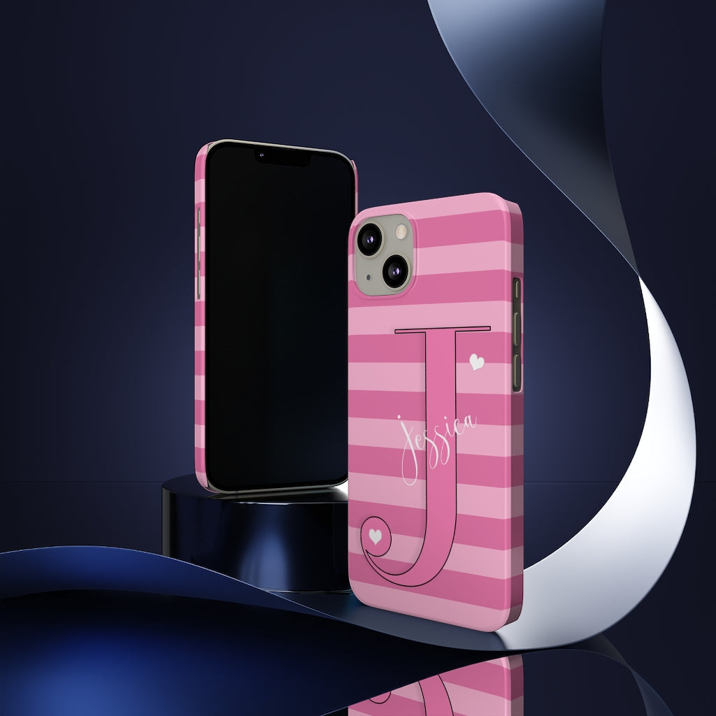 Pink Initial Heart Phone Case