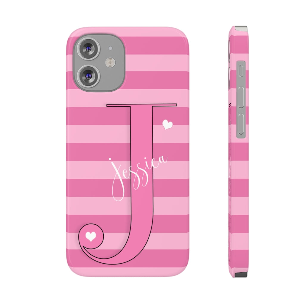 Pink Initial Heart Phone Case