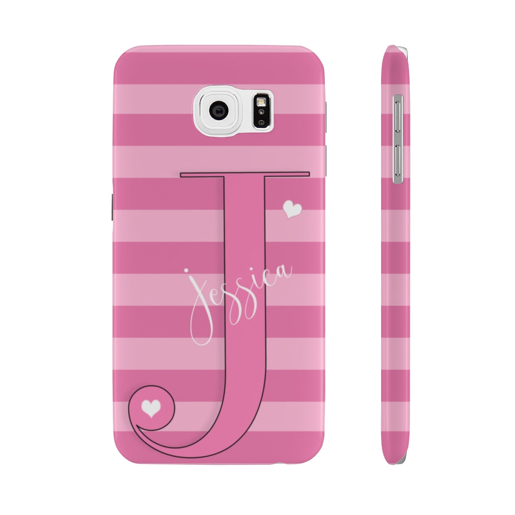 Pink Initial Heart Phone Case