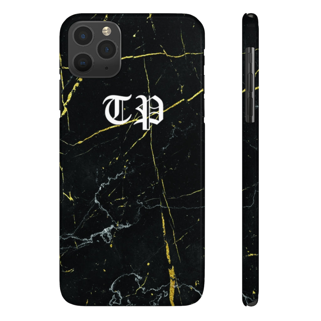 Personalized Old English Black Marble iPhone Case