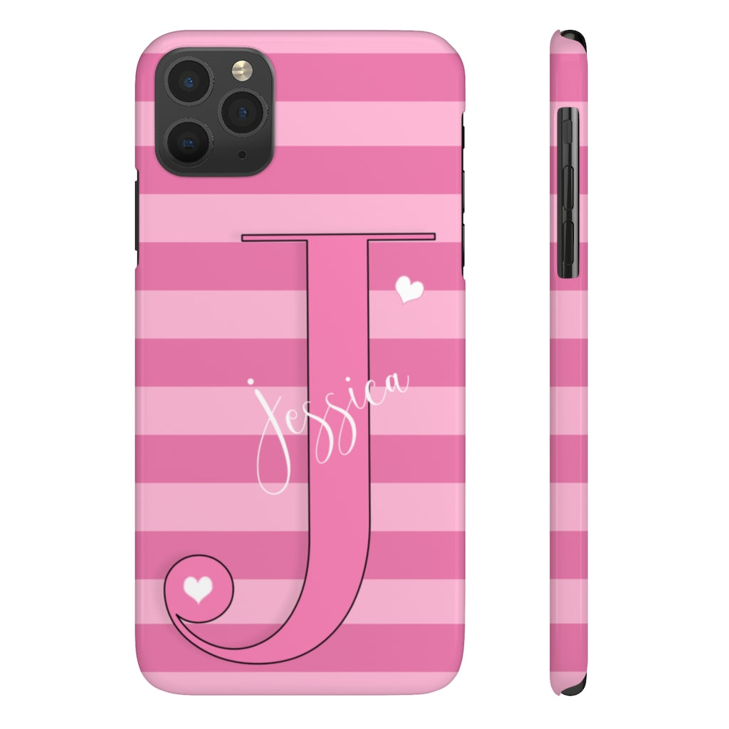 Pink Initial Heart Phone Case