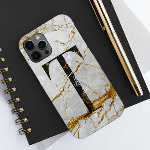 Marble With Rose Gold Cracks Initial And Name