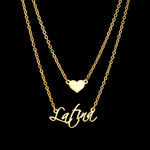 Personalized Double Layered Heart Necklace - Limitless Jewellery