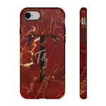 Red With Rose Gold Cracks Initial And Full Name