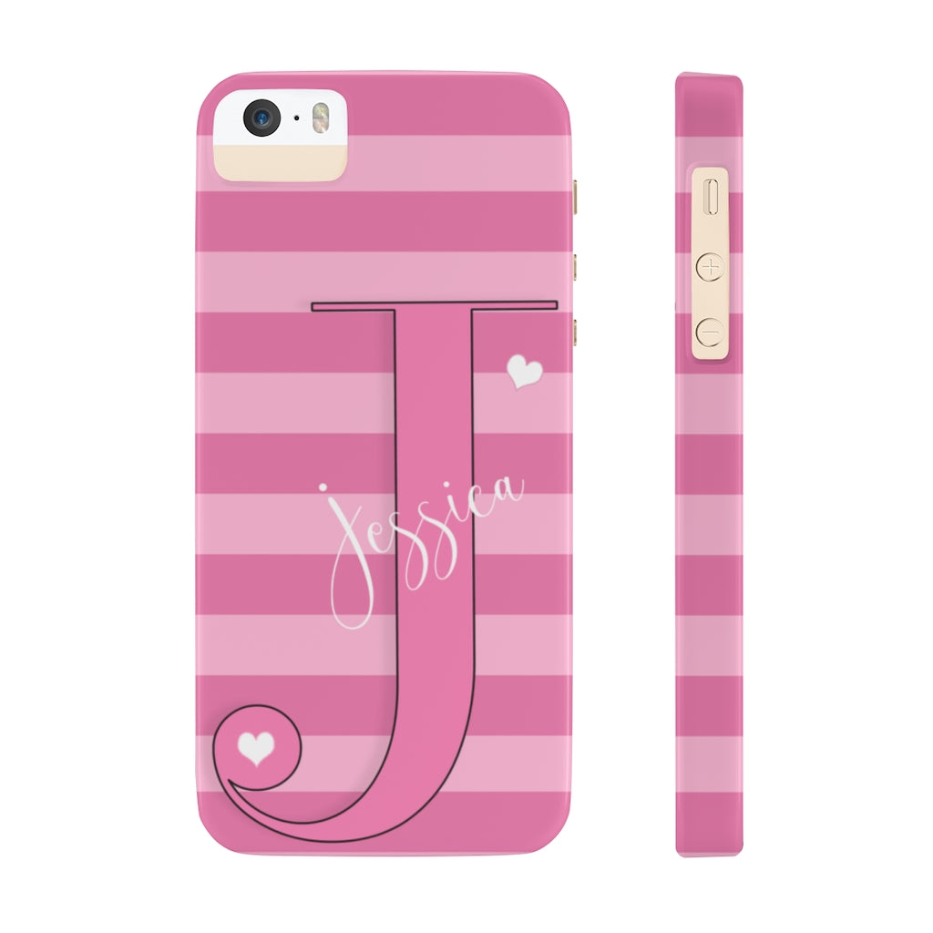 Pink Initial Heart Phone Case