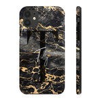 Personalized Black With Rose Gold Cracks Phone Case