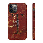 Red With Rose Gold Cracks Initial And Full Name
