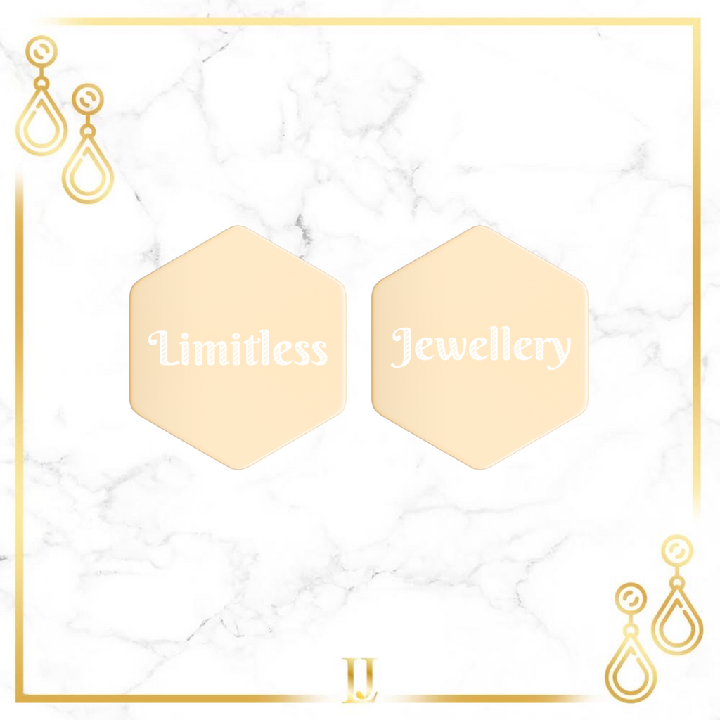 Personalized Hexagon Stud Earrings - Limitless Jewellery