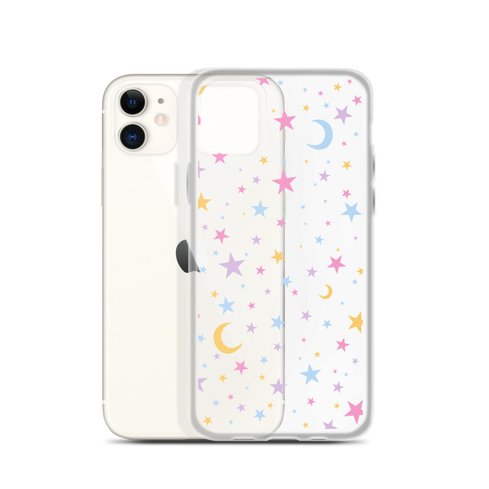 Moonlight Stars Clear iPhone Case