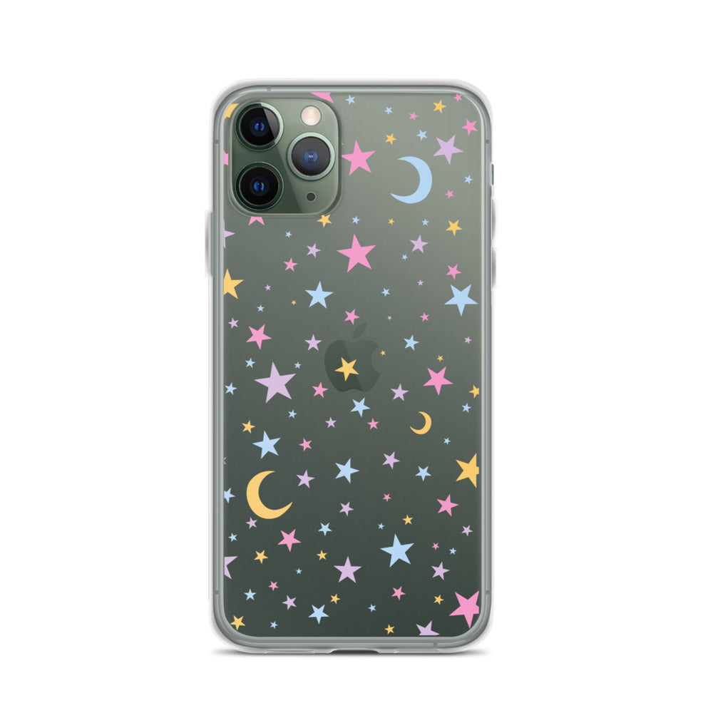 Moonlight Stars Clear iPhone Case