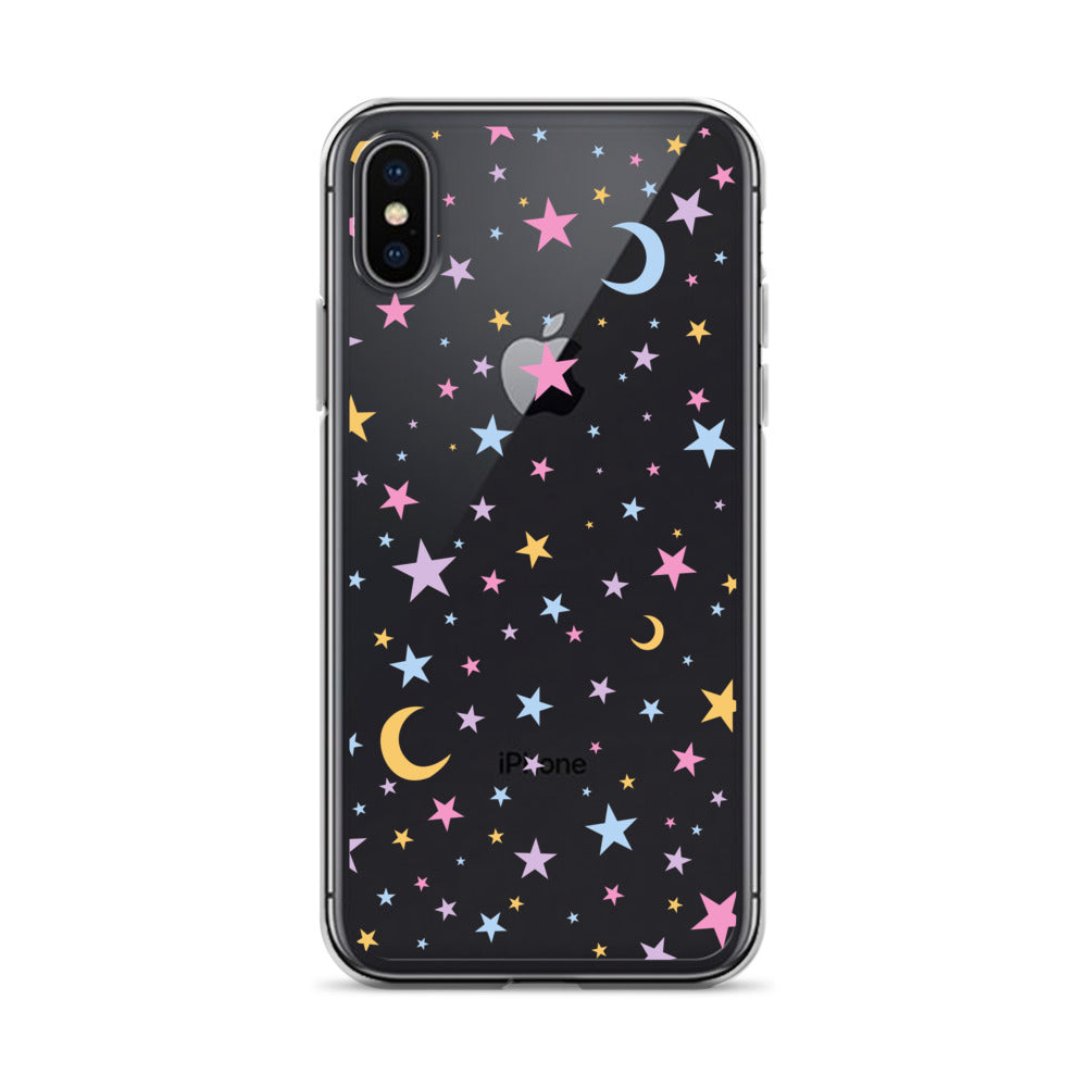 Moonlight Stars Clear iPhone Case