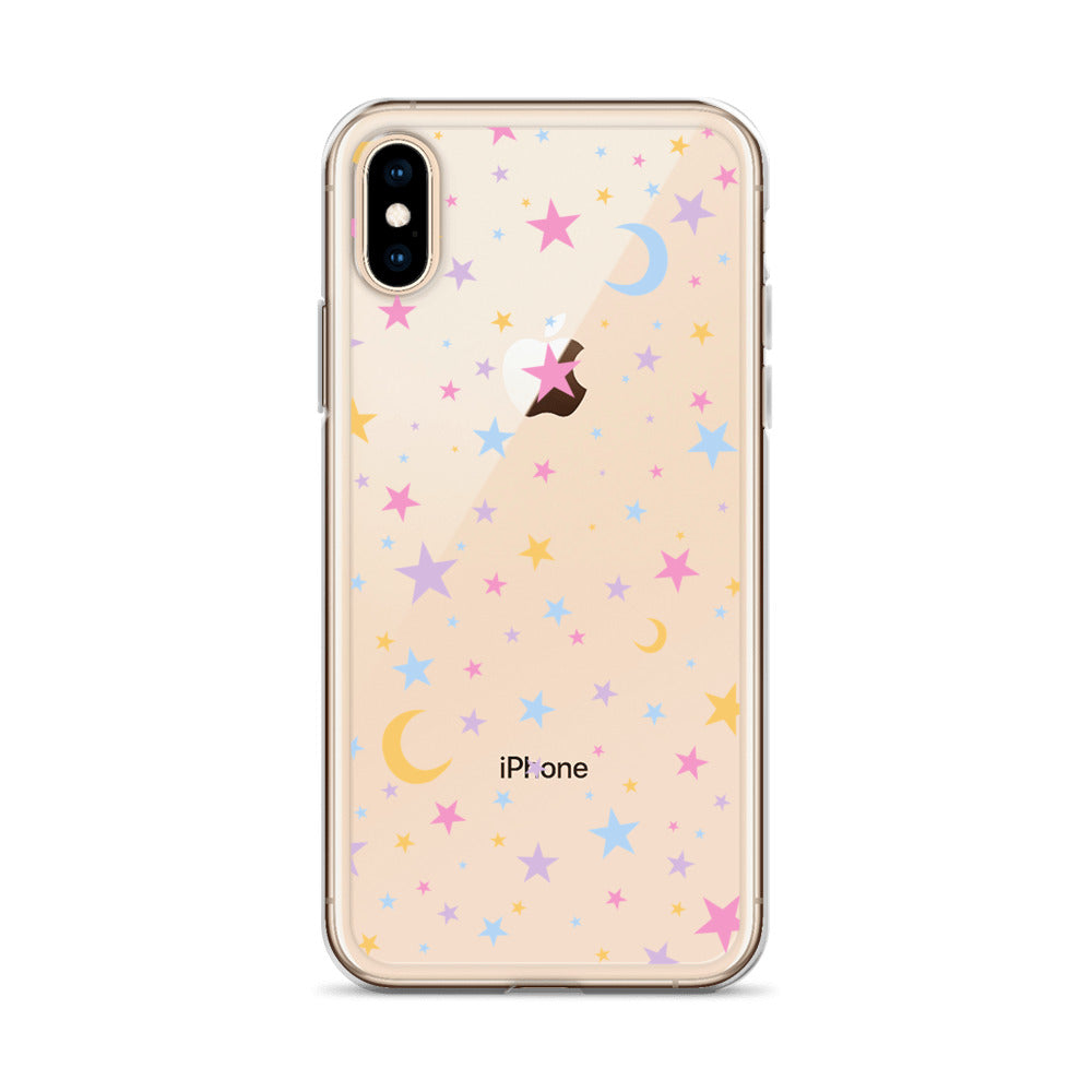 Moonlight Stars Clear iPhone Case