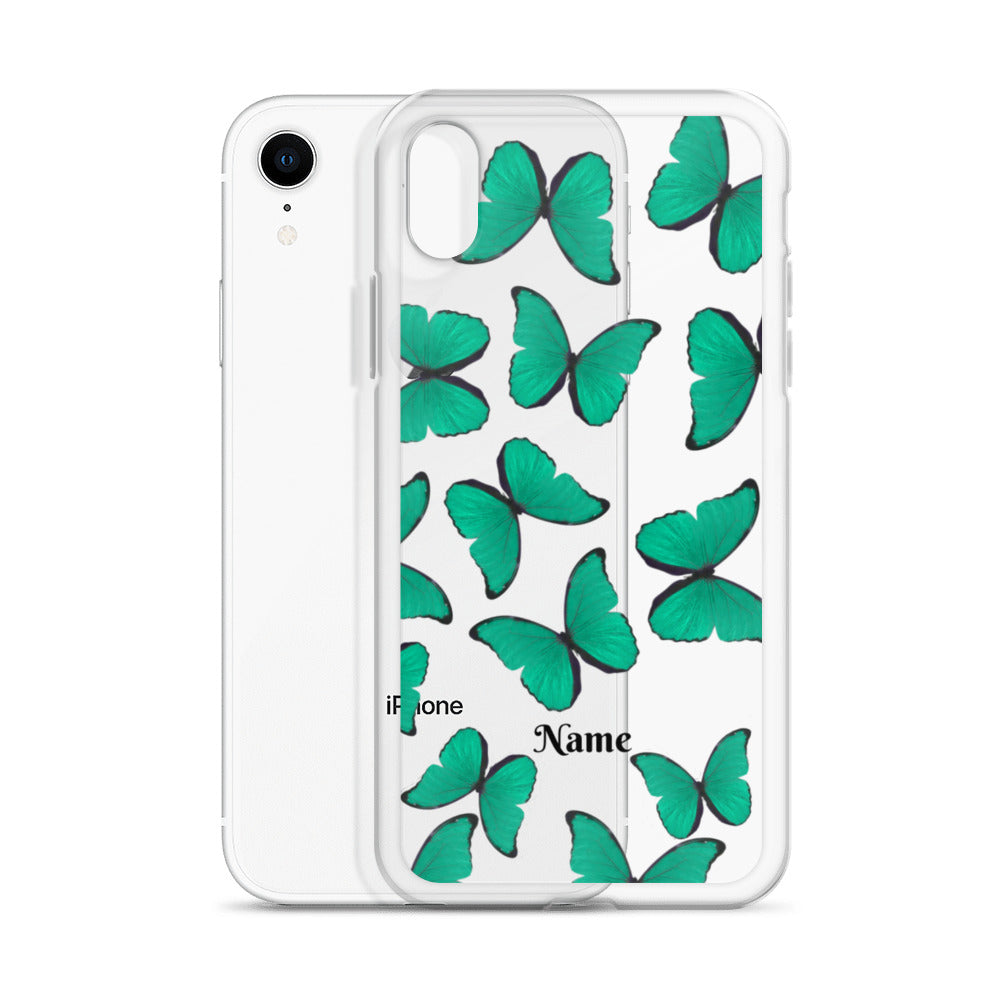 Personalized Green Butterflies iPhone Case