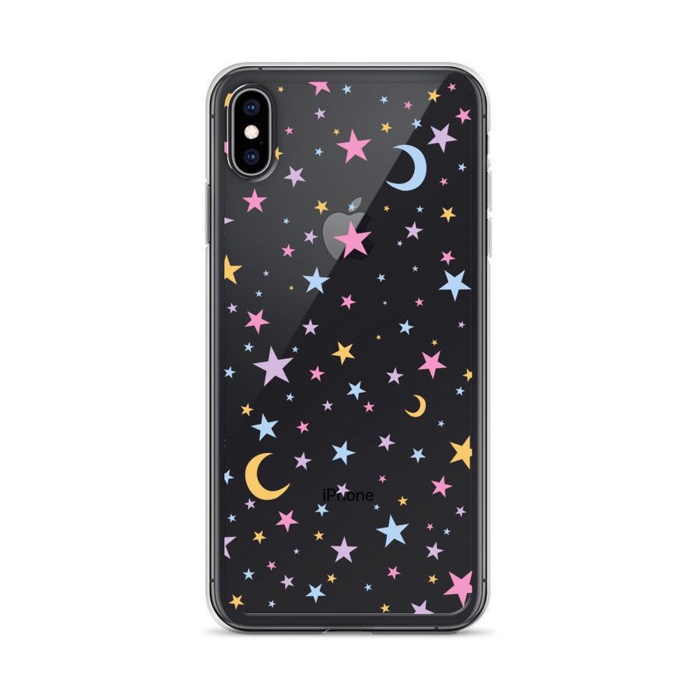 Moonlight Stars Clear iPhone Case