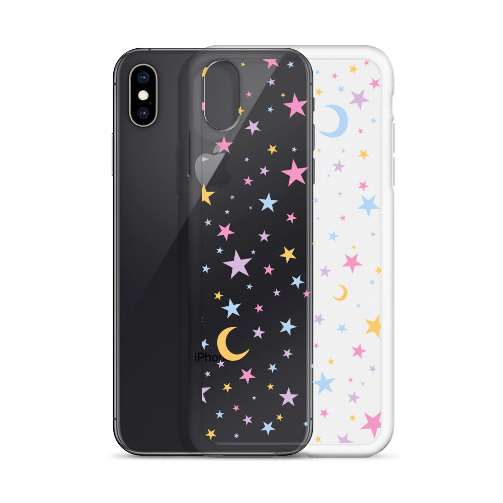 Moonlight Stars Clear iPhone Case