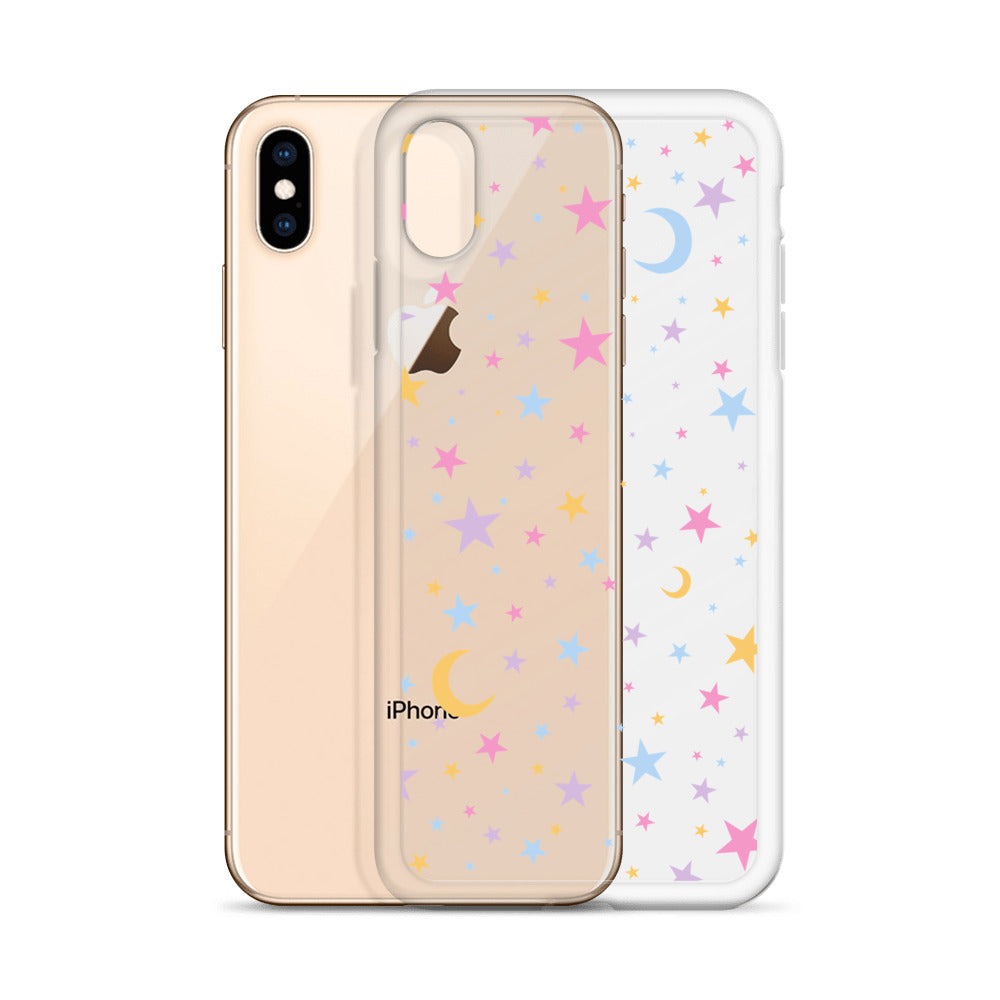 Moonlight Stars Clear iPhone Case