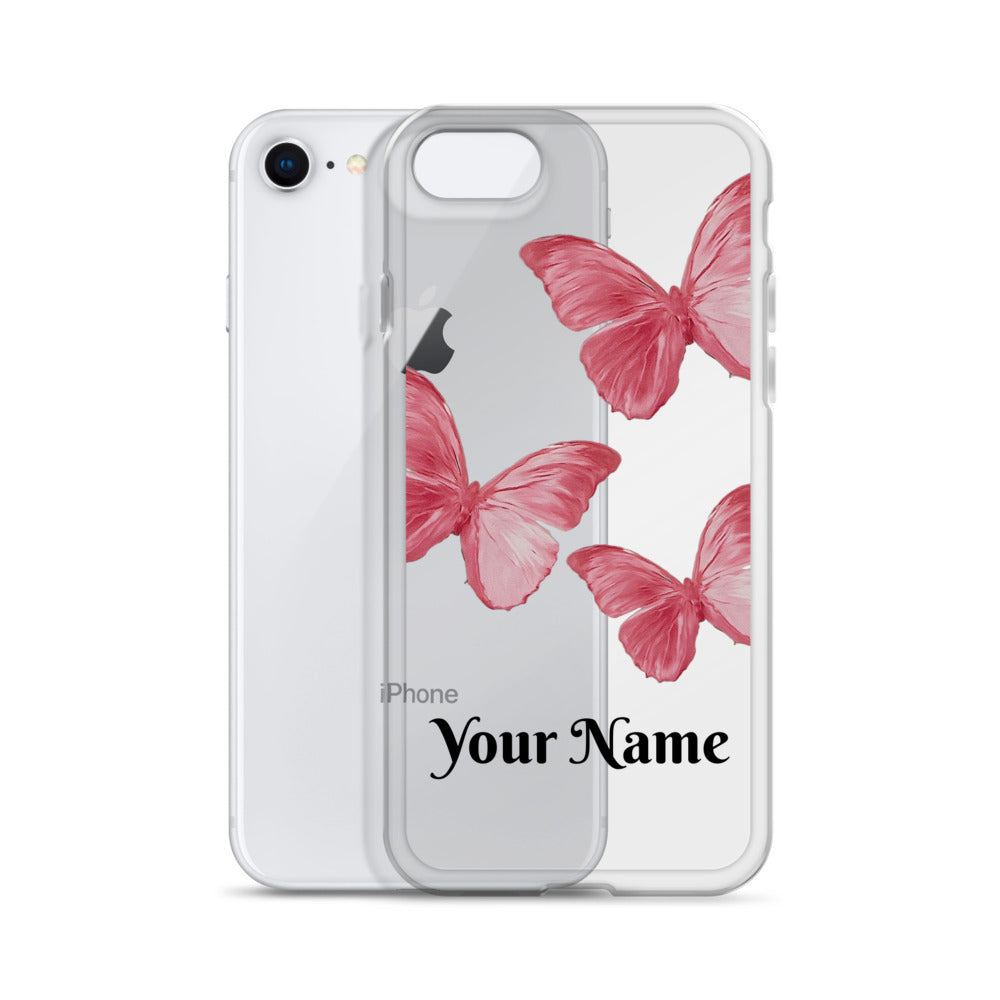 Personalized Pink Butterfly iPhone Case - Limitless Jewellery