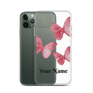Personalized Pink Butterfly iPhone Case