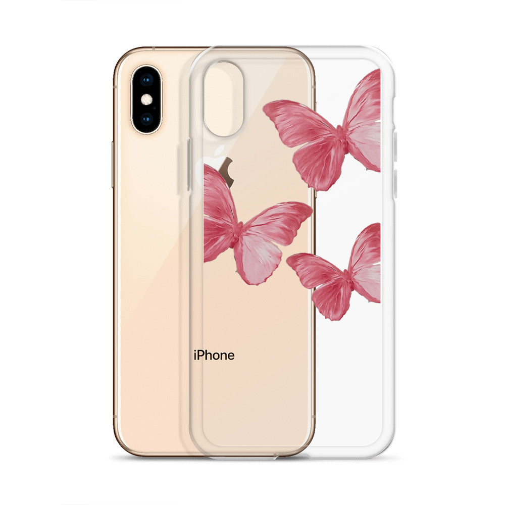 Transparent Pink Butterfly iPhone Case - Limitless Jewellery