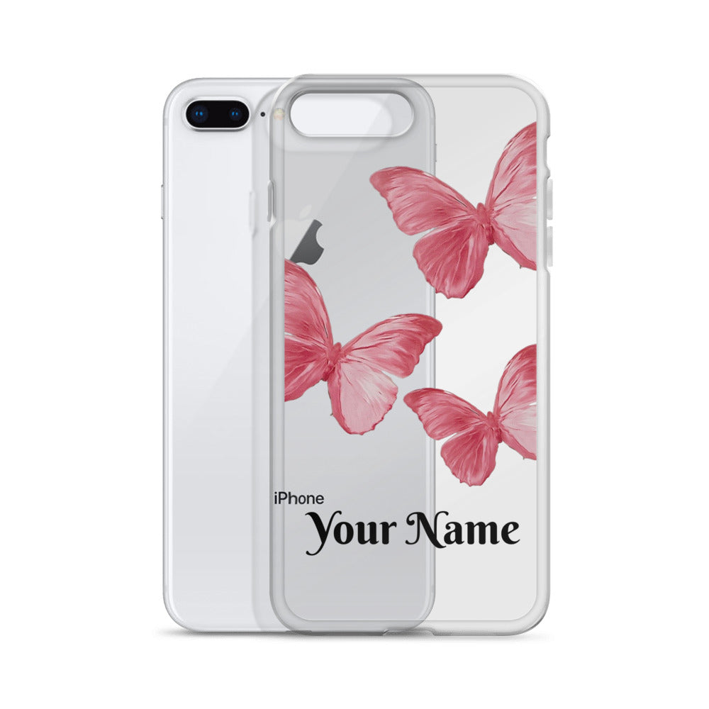 Personalized Pink Butterfly iPhone Case