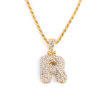 Bubble Pendant Letter Name Necklace - Limitless Jewellery