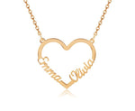 Personalized Double Name Heart Necklace