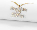 Personalized Iced Out Double Name Necklace - Limitless Jewellery