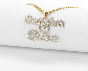 Personalized Iced Out Double Name Necklace - Limitless Jewellery