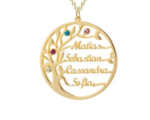 Personalized Birthstone Family Tree Necklace