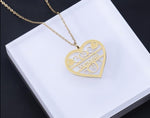 Personalized Monogram Heart Cursive Name Necklace