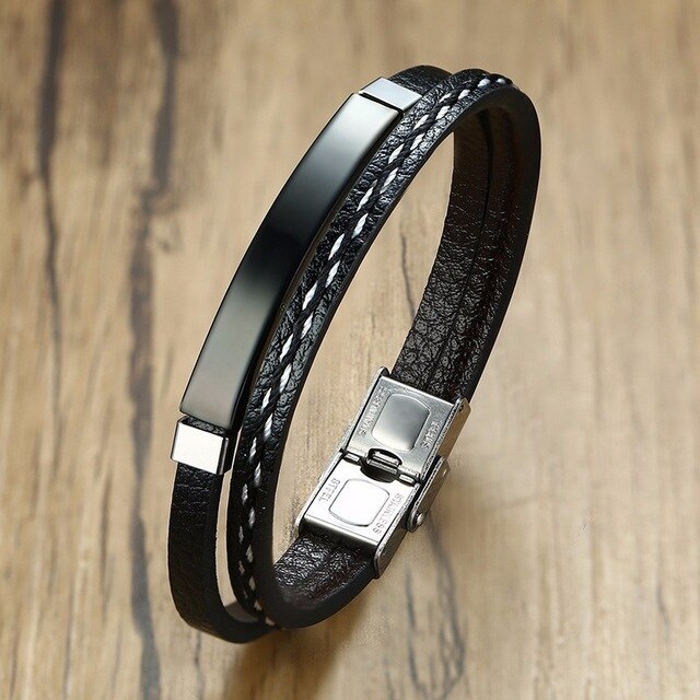 Personalized Leather Bracelet - Limitless Jewellery