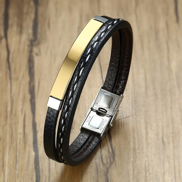 Personalized Leather Bracelet - Limitless Jewellery