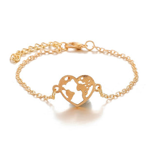 Triangle Round Moon Heart Map Bracelet - Limitless Jewellery