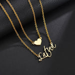 Personalized Double Layered Heart Necklace - Limitless Jewellery