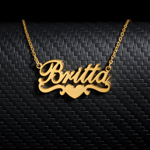 Personalized Gold Heart Name Necklace ;dds - Limitless Jewellery