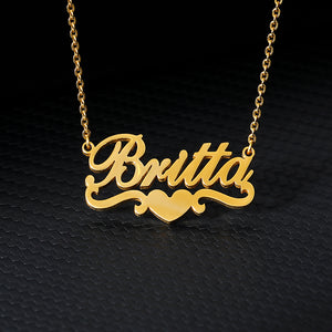 Personalized Gold Heart Name Necklace ;dds - Limitless Jewellery