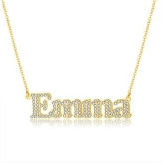 Personalized Iced Out Block Necklace - Limitless Jewellery