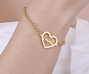Personalized Heart Bracelet