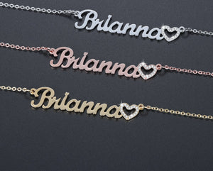 Personalized Iced Heart Necklace
