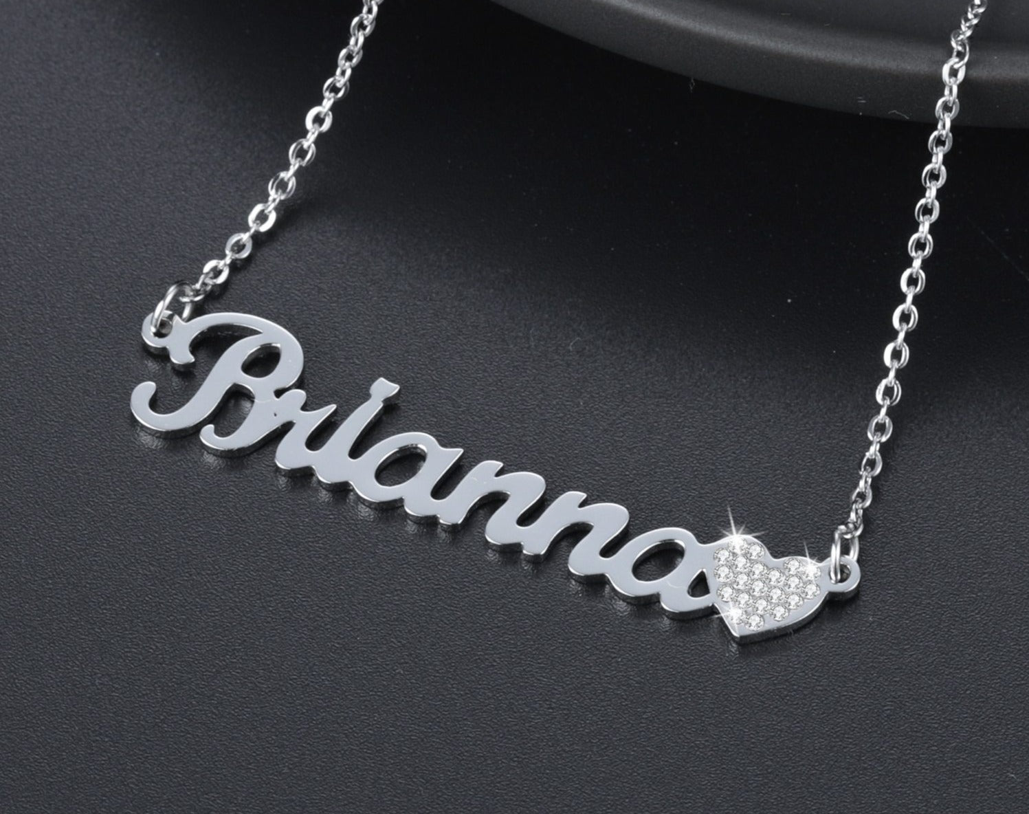 Personalized Iced Out Heart Necklace