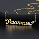 Personalized Iced Out Crown Necklace